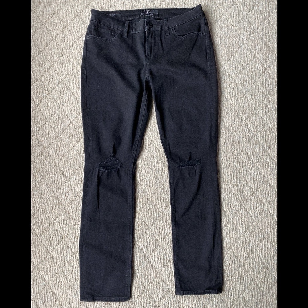 Lucky brand mid rise lolita skinny black distressed jeans - Picture 3 of 4